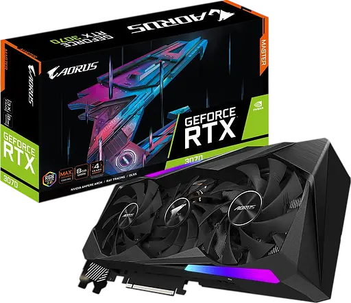Видеокарта GeForce RTX 3070 8GB Gigabyte Aorus Master (GV-N3070AORUS M-8GD) Б/У - фото 1