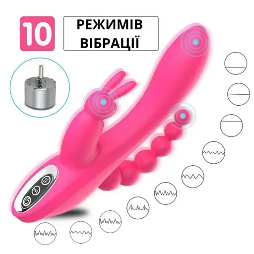 Вібратор-кролик I’MCUM з анальною стимуляцією Bunny Boost Рожевий (7970379617682) - фото 3