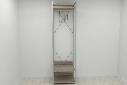 Шафа Гардероб Уні секція 1 серії Конект Ferrum-decor 220x60x50см Сірий метал ДСП Дуб Сонома Трюфель 32 мм (FRD-104506) - фото 6