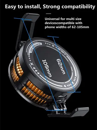 Кулер активне охолодження для телефону / планшета Memo CX08 Standard c магнітним і механічним кріпленням Orange (18513) - фото 7