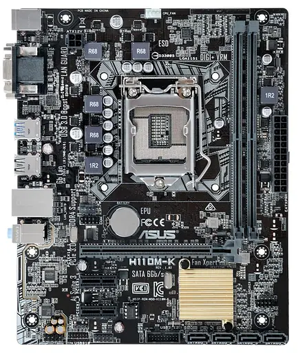 Материнская плата ASUS H110M-K (H110M-K) (Socket 1151, Intel H110, Micro-ATX) Б/у - фото 1
