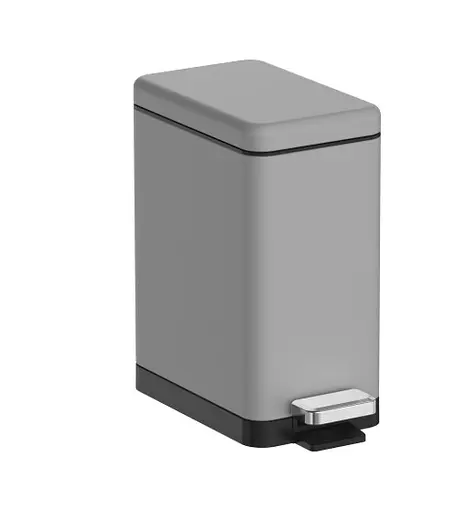 Відро для сміття Koer TC-010210-07 з плавним закриттям прямокутне 10 л сірий (KR5599)  - фото 2