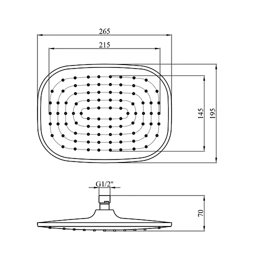 Лейка для верхнего душа Kroner KRP Edelstahl Kubus - SCH704 (CV031195) - фото 4