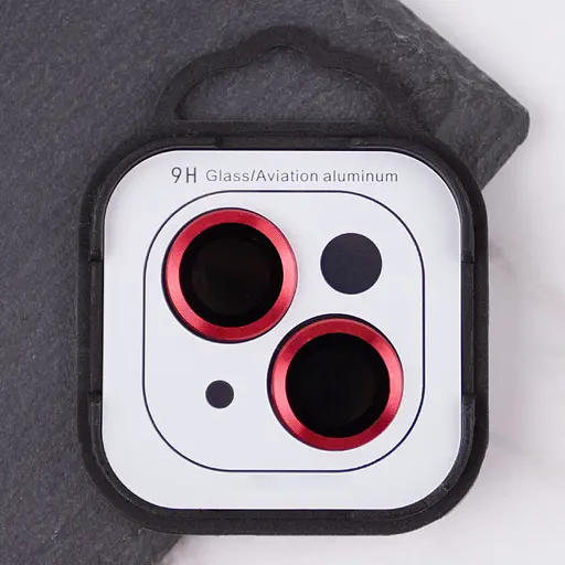 Захисне скло Metal Classic на камеру (у упак.) для Apple iPhone 14 (6.1) / 14 Plus (6.7) Червоний / Red - фото 2