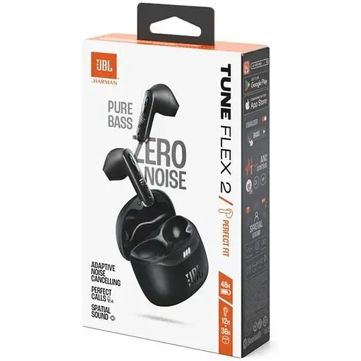 Наушники беспроводные - стерео гарнитура в кейсе JBL Tune Flex 2 (JBLTFLEX2BLK) черная - фото 7