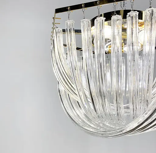 Стельова люстра Newport із закрученими скляними трубками у золотому каркасі Ø 60 см | Line F | Арт. SA37-600 C - фото 6