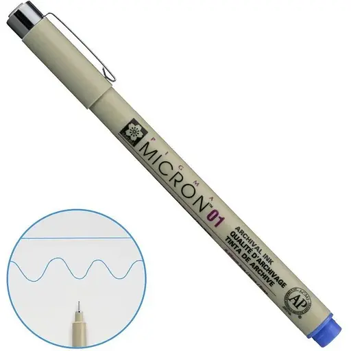 Линер Pigma Micron (0.1) 0.25 мм Синий Sakura - фото 1
