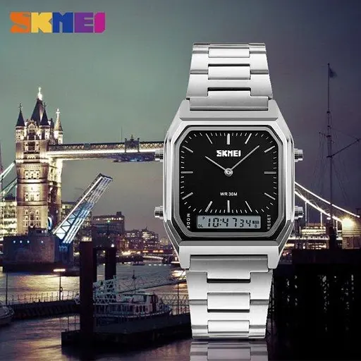 Наручний чоловічий годинник Skmei 1220 Tango Сріблясто-чорний - фото 9