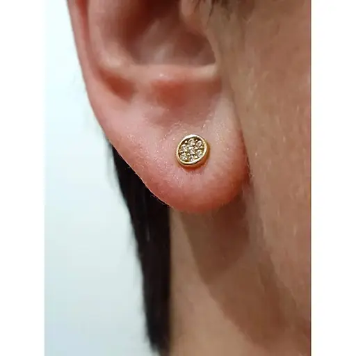 Золоті сережки-пуссети Qvaliz з фіанітами. 602-00102 - фото 2