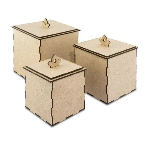 Заготовка для декорирования "Шкатулки для бижутерии" FDPO-038, 3 штуки