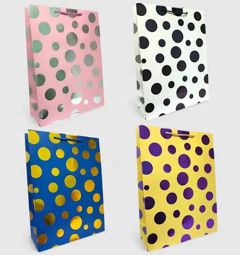 Подарунковий пакет "Кружечки" 31х42х12см, набір з 4-х штук bl2502-105