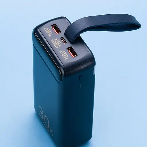 Павербанк Remax Bole Series RPP-522 / 30000мАч / до 22,5 Вт / USB-C+USB-A+microUSB / PD+QC / з ліхтариком / Темно-синій - фото 2