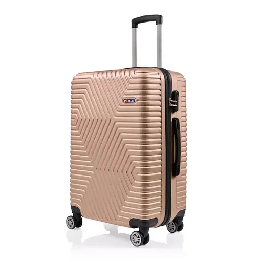 Чемодан Большой (L) Поликарбонат На 4-х Двойных Колесах 120Л POLO ПК005-L Золотой