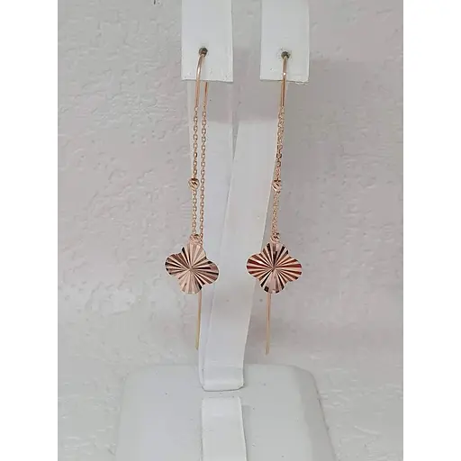 Золоті сережки-протягання Favoritum Конюшина. 210433_А - фото 3