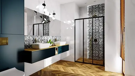 Душові двері Rea Alex black 90 REA-K9638, прозорий, чорний - фото 6