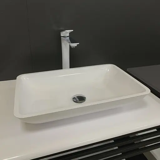 Раковина Adamant умывальник LOWER искусственный камень прямоугольная - фото 2