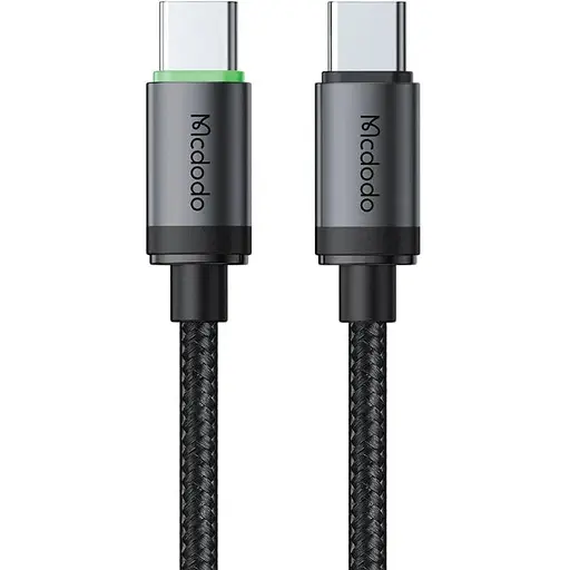 Кабель Mcdodo Type-C to Type-C 60W Cable with Charging Light 1 м Чорний - фото 1