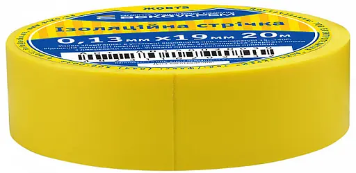 Ізоляційна стрічка жовта Brille ПВХ 19 мм х 20 м 305-017 - фото 5