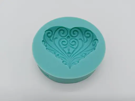 Молд силиконовый кондитерский для мастики и шоколада Сердце 8x8 см, Kitchen Master Бирюзовый 87472 - фото 3
