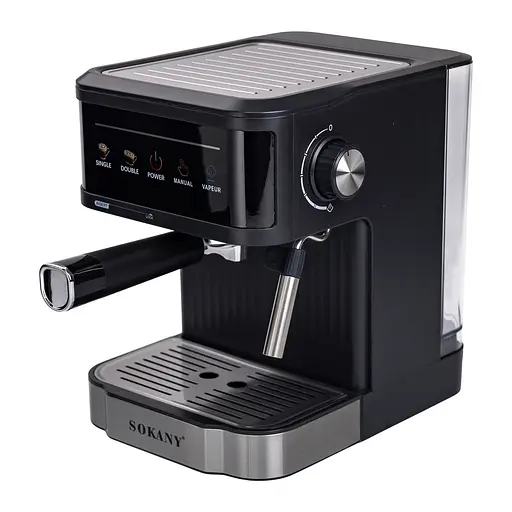 Кофемашина рожковая Sokany SK-04025 с капучинатором 1.8 л Черный - фото 2