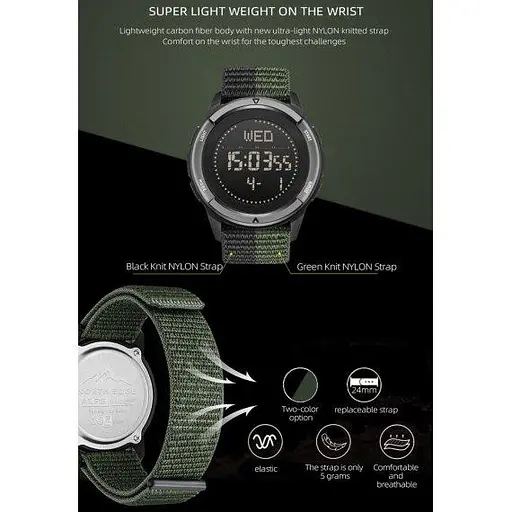 Мужские наручные тактические часы North Edge Alps с компасом (Зеленый) - фото 10