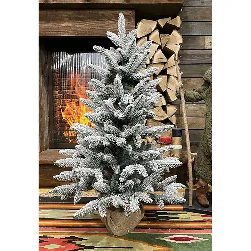 Ялинка Hvoya Classic лита в мішковині 90 см засніжена - фото 4