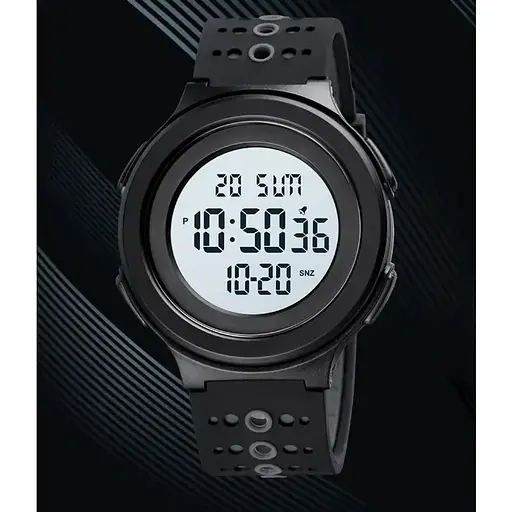 Чоловічий наручний годинник Skmei 1733 (Чорний з білим) - фото 6