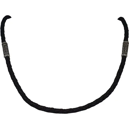 Ювелірний шнурок Меридіан 925 з текстилю з срібними вставками. 846/4К 60 70