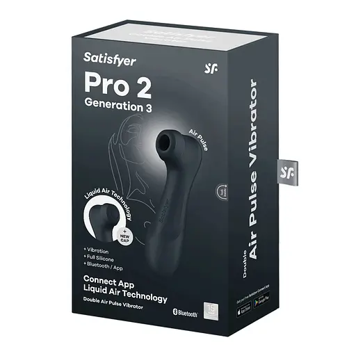 Вакуумний стимулятор клітора з вібрацією Satisfyer Pro 2 Generation 3 Connect App чорний - фото 6
