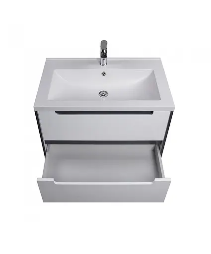 Тумба Мойдодир Paula 70-A з умивальником Cosmopolitan 70 Білий/графіт - фото 7