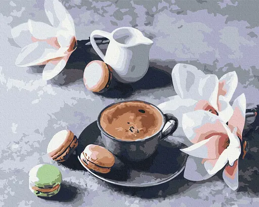 Картина за номерами на підрамнику Brushme Кава і магнолії