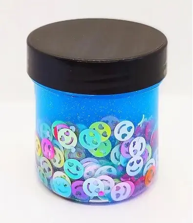 Кристальный слайм Смайл, неоновый голубой, 125 г, Чудисам