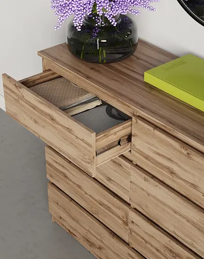 Комод в спальню MebelStar Нео 8Ш 120x43x98 см Дуб тахо (MBS-1091) - фото 3