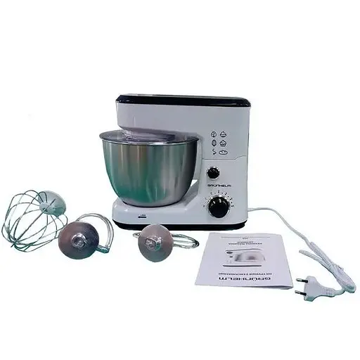 Кухонный комбайн Grunhelm GKM0010 6 скоростей три насадки 4 л чаша нержавеющая сталь 800 Вт Белый - фото 3