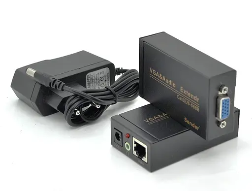 Активний подовжувач VGA сигналу до 100 м по витій парі Cat5e/6e, 1080P - фото 1