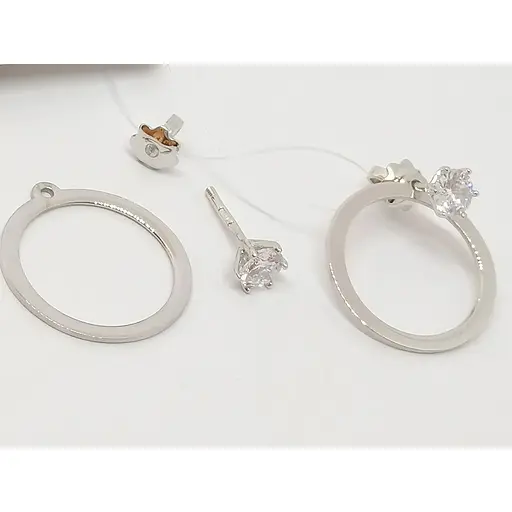 Серебряные пуссеты Qvaliz с фианитами. 902-01179 - фото 2