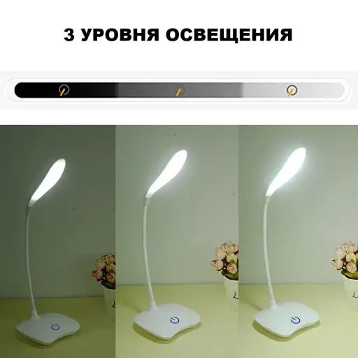 Настільна бездротова світлодіодна лампа з сенсором включення LED Lamp KL-95AA біла - фото 4