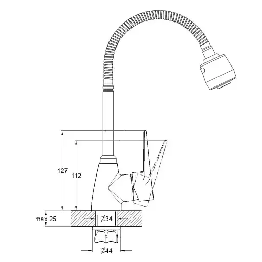 Смеситель для кухни Zegor SOP4-E045 с гибким рефлекторным изливом Хром 30412 - фото 2