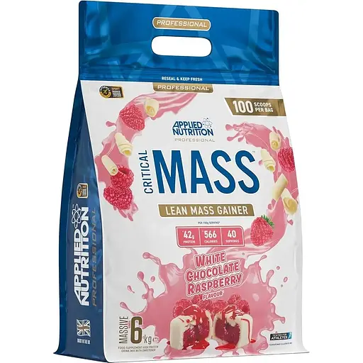 Гейнер Applied Nutrition Critical Mass Professional, 6 кг. - Белый шоколад-малина. - фото 1