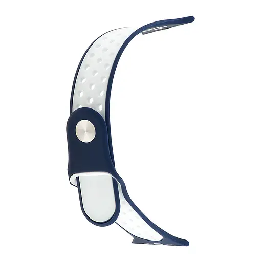 Ремінець Apple Watch Nike Sport 42/44/45/46/49 mm Midnight Синій Білий - фото 2