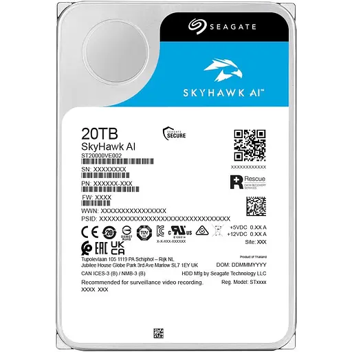 Жесткий диск 3.5" Seagate SkyHawk AI 20 TB SATA 512 MB (ST20000VE003) [141022] - фото 4