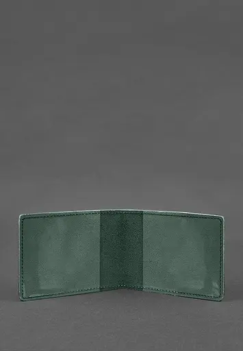 Кожаный переплет на удостоверение Морской охраны зеленый Crazy Horse - фото 3