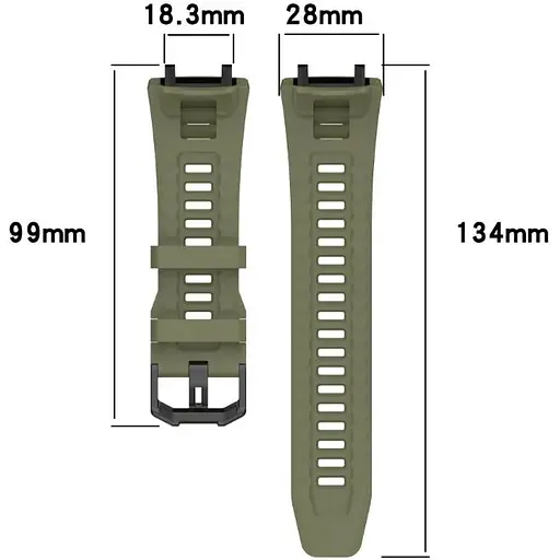 Ремешок DK для Xiaomi Amazfit T-Rex 3 Silicone Sport Band Classic (green) - фото 4