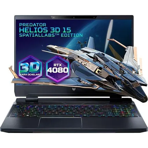 Ноутбук Acer Predator Helios 3D 15 PH3D15-71-98M7, Intel Core i9-13900HX, 5.4GHz, 15.6 4K UHD, 2K in 3D mode, 32GB, SSD 1TB, NVIDIA GeForce RTX 4080