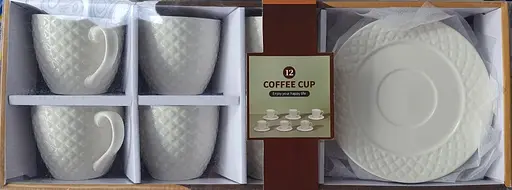 Фарфоровый кофейный сервиз Stenson R96396 на 6 персон 260мл Набор для кофе 12 предметов Белый - фото 3