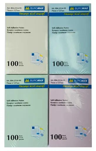 Блок для заметок, 76x127 мм, 100 листов (в ассортименте)