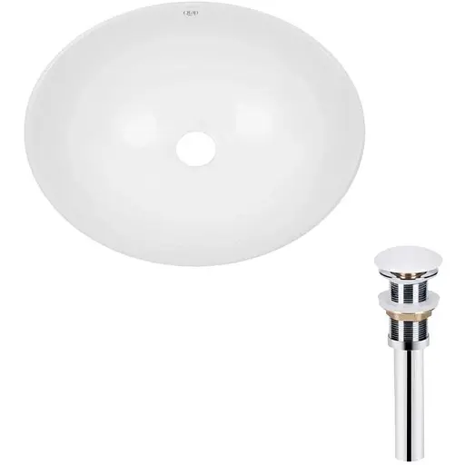 Умивальник Qtap Dove накладний овальний 410x335x145 мм White + донний клапан PU02, Білий - фото 1