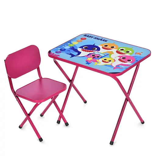 Дитячий столик складаний зі стільчиком M 5960-8 малиновий