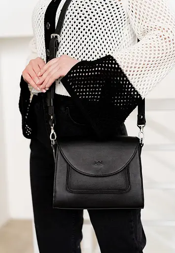 Жіноча шкіряна сумка Liv чорна - фото 7