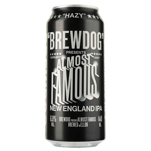 Пиво BrewDog Almost famous, світле, 6,8%, з/б, 0,44 л (915571)